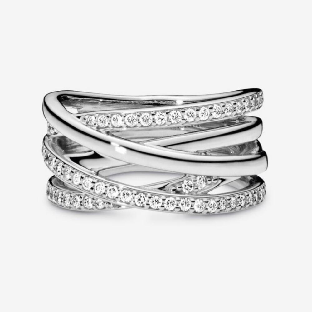 BRAND NEW Pandora ring " Sparkling published lines " size 7 - Picture 7 of 15